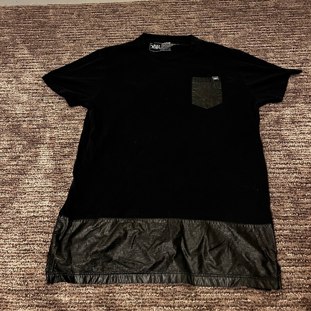 Black and pleather  tee shirt - Picture 4 of 6